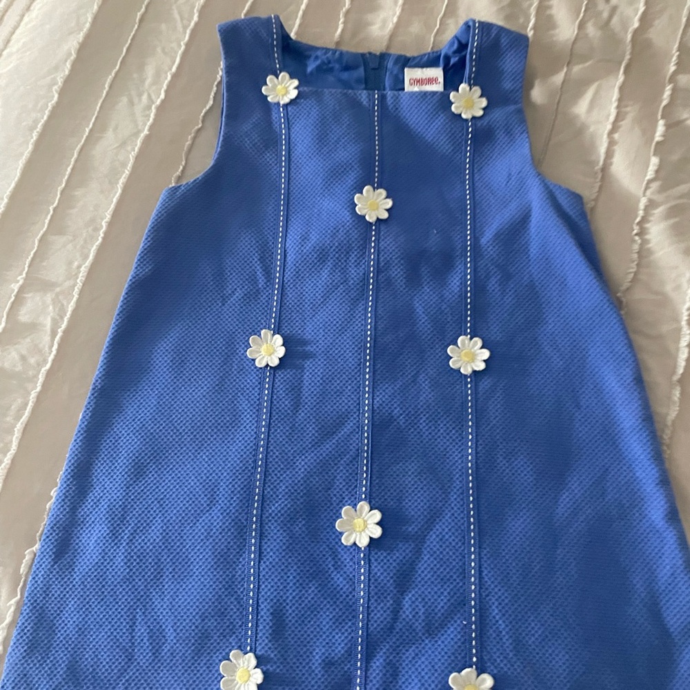 Gymboree Blue Textured‎ Dress with Daisy Detail